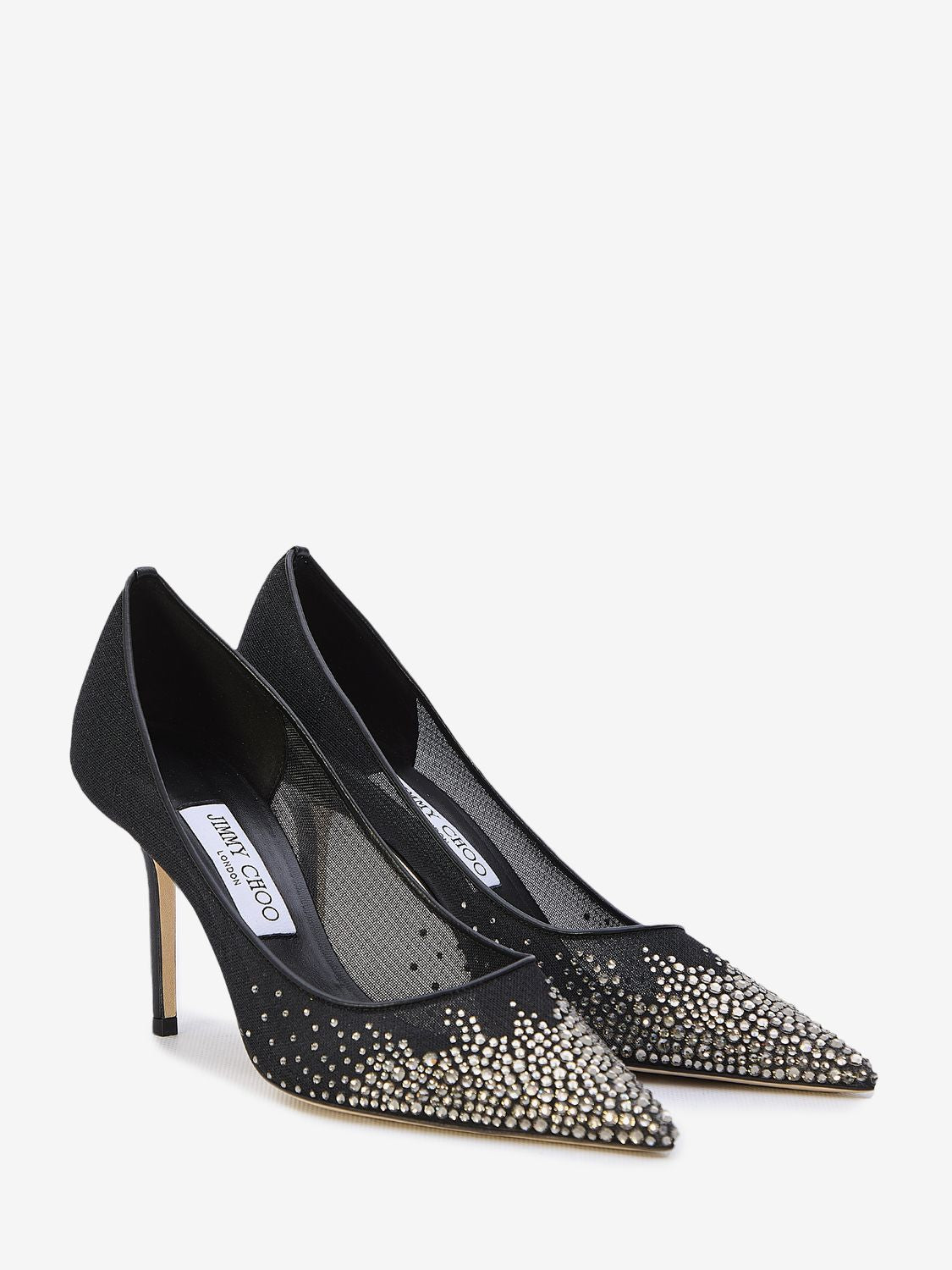 JIMMY CHOO Mesh Love Pumps with Dégradé Crystal Embellishment