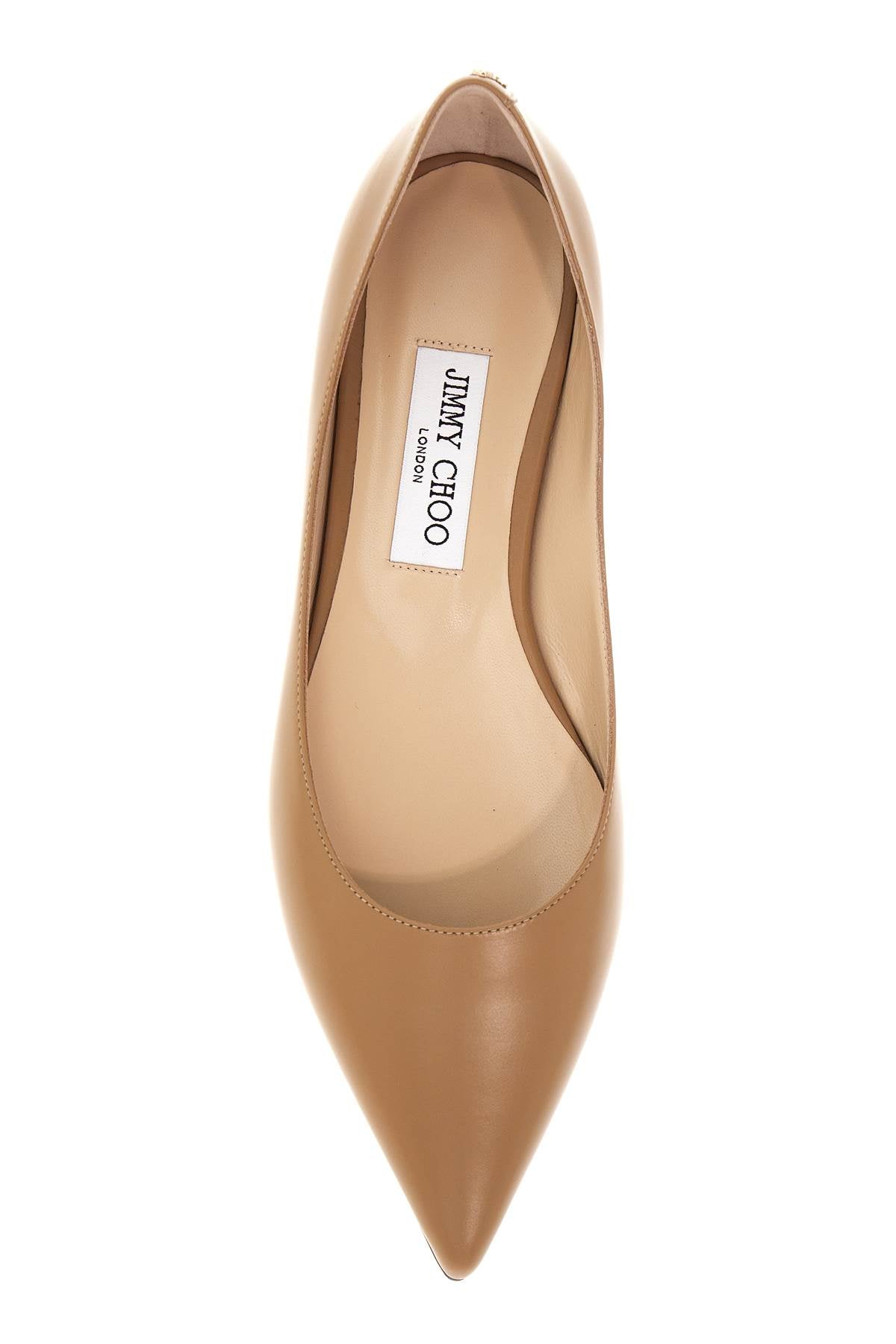 JIMMY CHOO Smooth Leather Mini Ballerina Flats