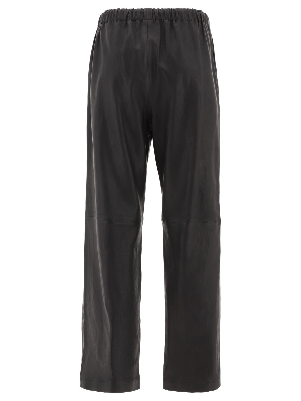 INÈS & MARÉCHAL High-Rise Drawstring Trousers for Women - Black Leather Pants for FW22