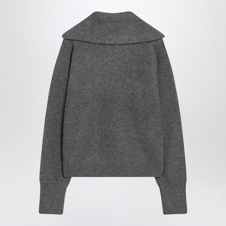 MAISON KITSUNÉ Women’s Grey Half-Zip Jumper with Fox Logo