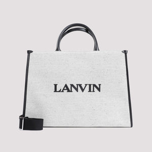 LANVIN Grey Cotton Tote Handbag for Men - SS24 Collection