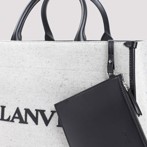 LANVIN Grey Cotton Tote Handbag for Men - SS24 Collection