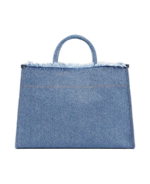 LANVIN Denim Blue Tote Handbag for Women - SS24 Collection