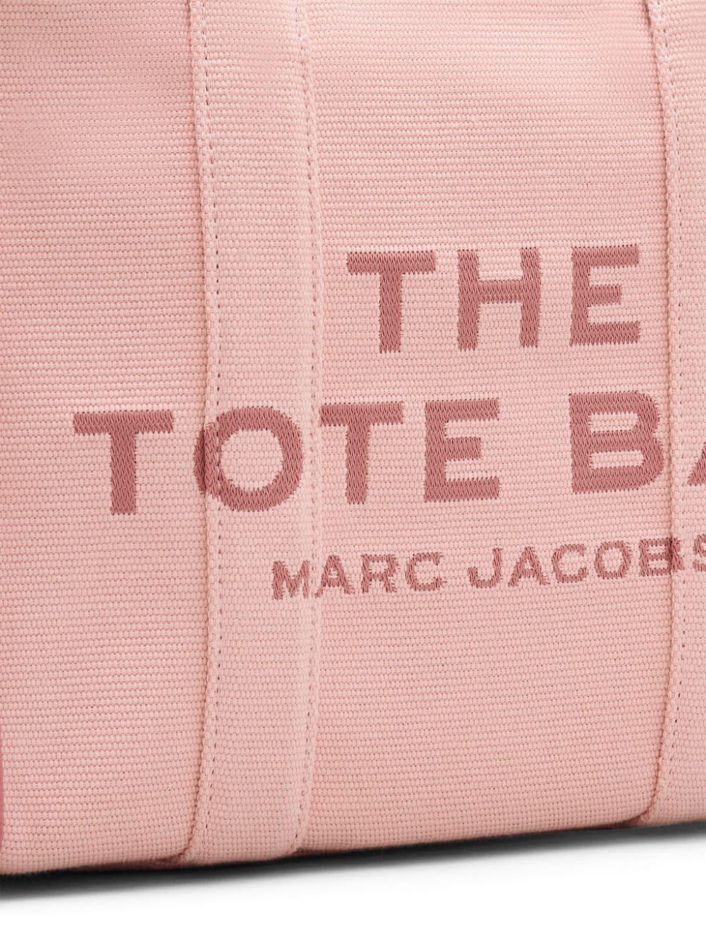 MARC JACOBS Pastel Pink Tote Handbag with Vivid Roses - Medium Size