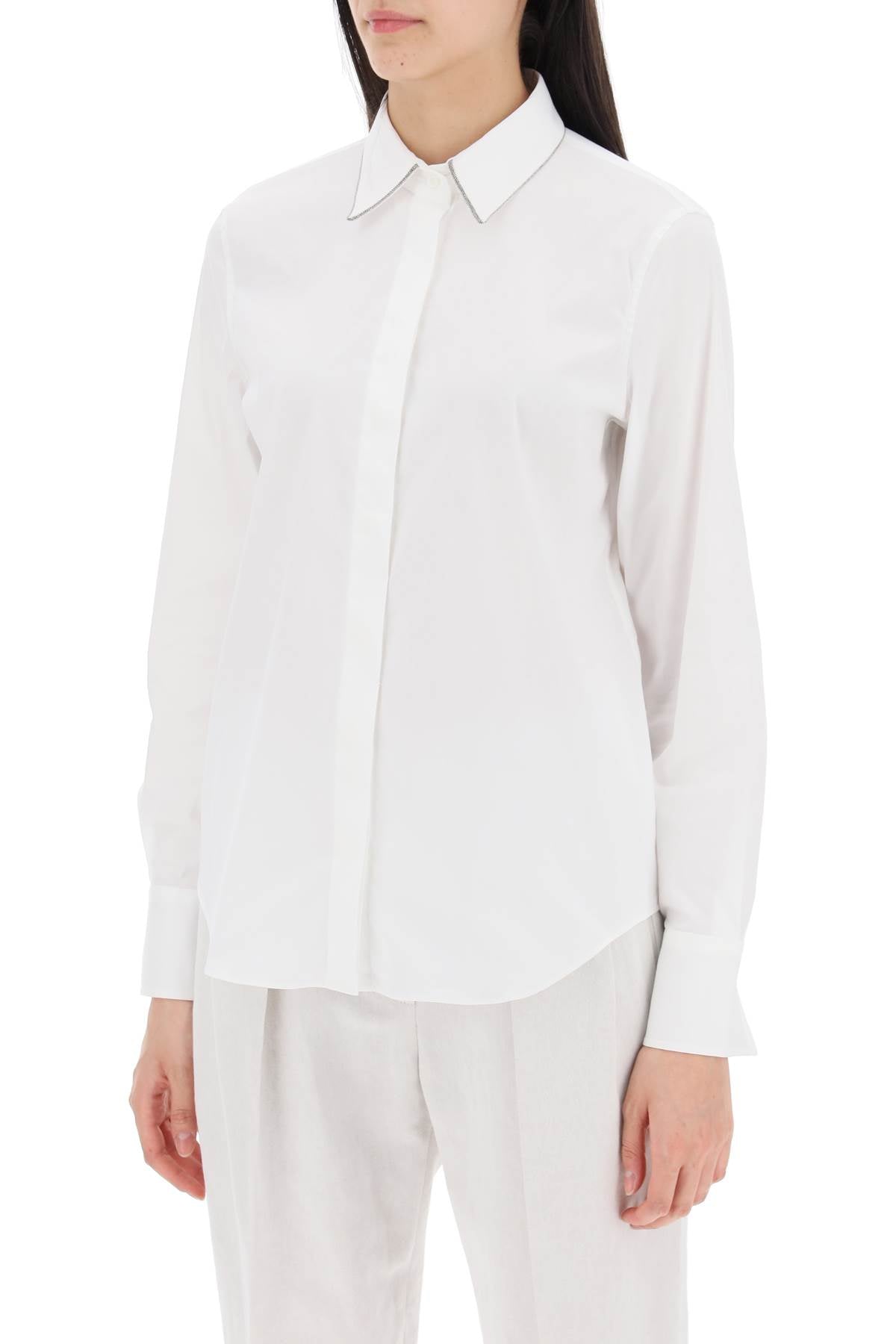 BRUNELLO CUCINELLI Classic Cotton Poplin Shirt for Women - SS24