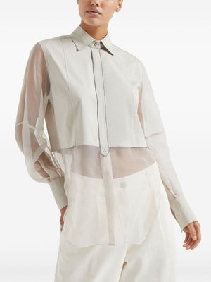 BRUNELLO CUCINELLI Elegant Cotton-Silk Blend Layered Shirt