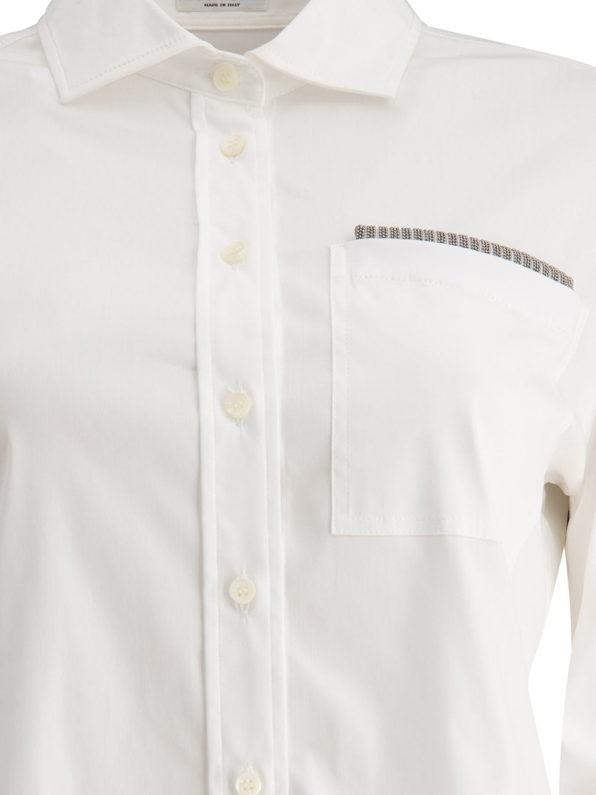 BRUNELLO CUCINELLI Elegant White Poplin Shirt - Regular Fit