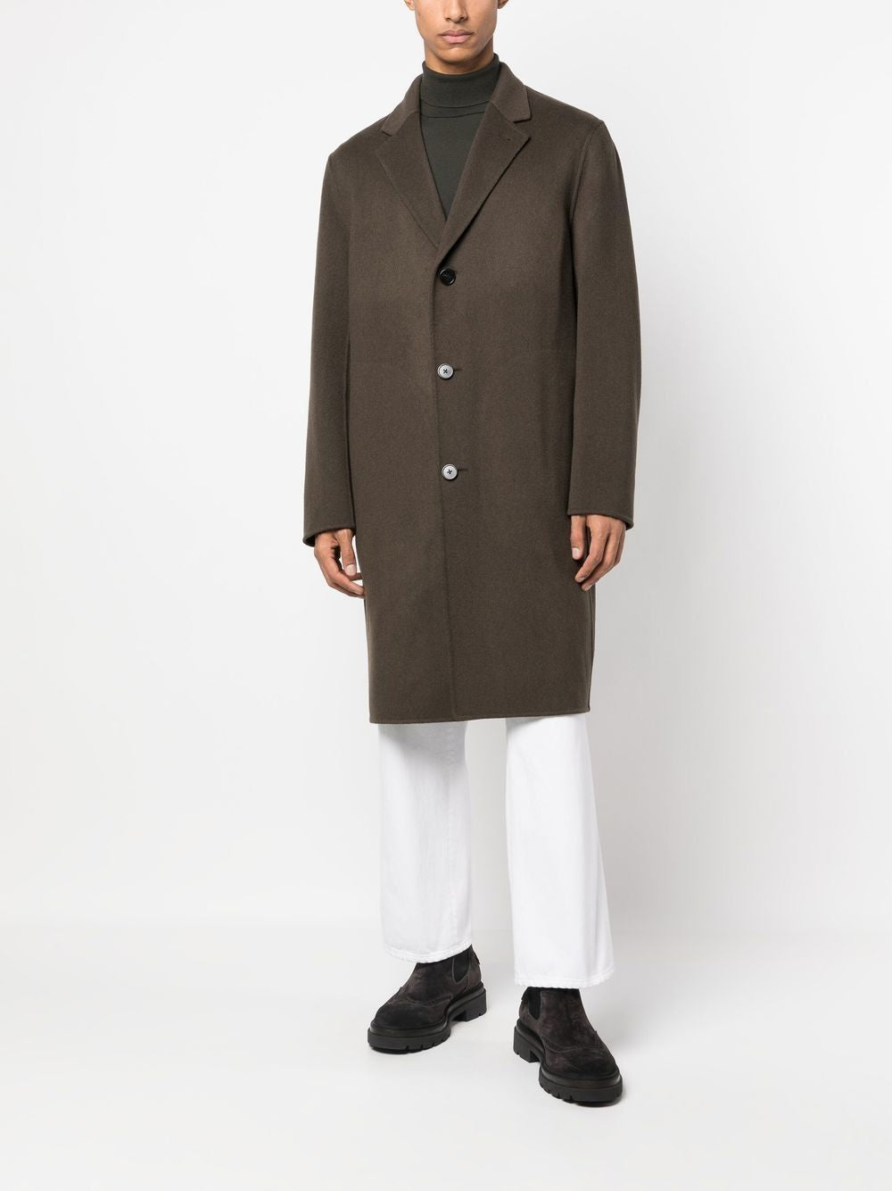 THEORY Luxurious Cashmere Wool Olive Outerwear for Men - FW22 Collection