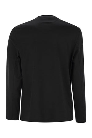 BRUNELLO CUCINELLI Men's Long Sleeve Crew Neck Cotton T-Shirt