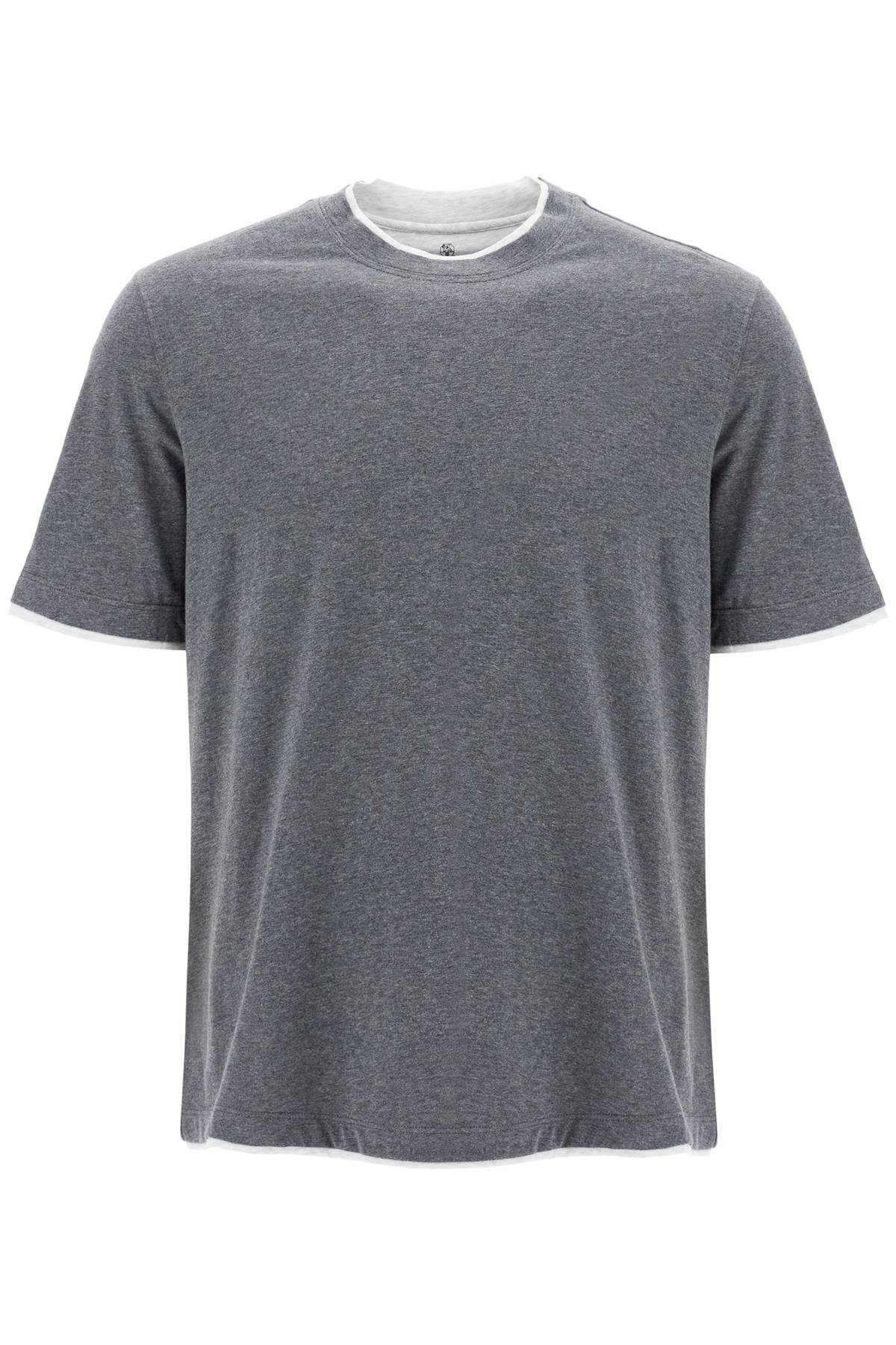 BRUNELLO CUCINELLI Layered-Effect Cotton T-Shirt for Men in Blue for SS24