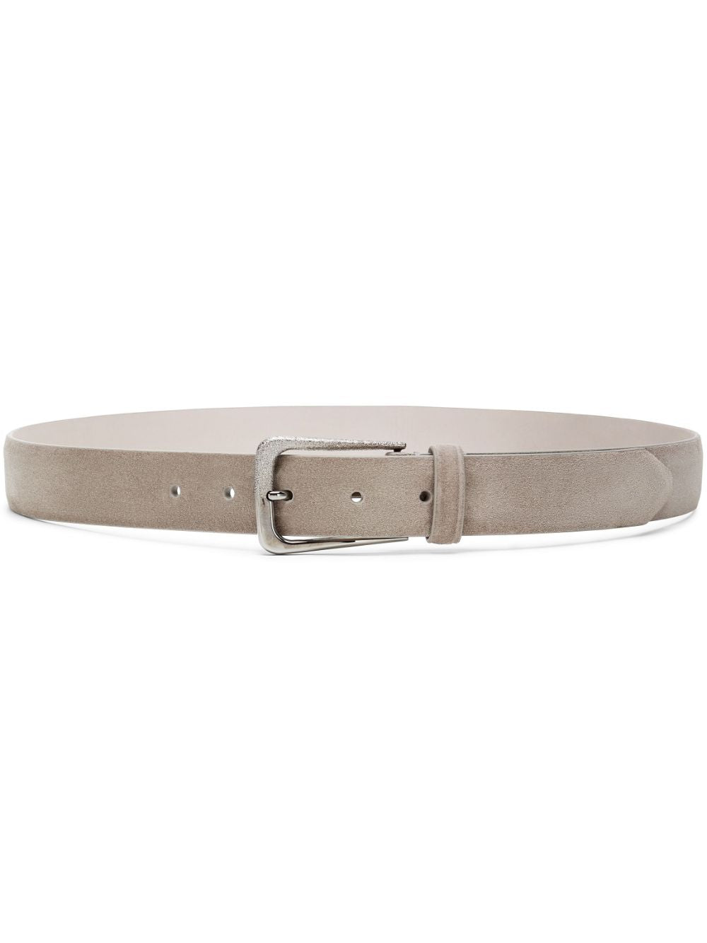 BRUNELLO CUCINELLI Suede Belt with Adjustable Fit - Light Grey