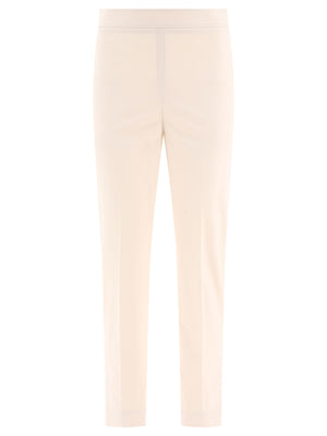 BRUNELLO CUCINELLI Women's White Straight Pants for the 2024 Summer Season