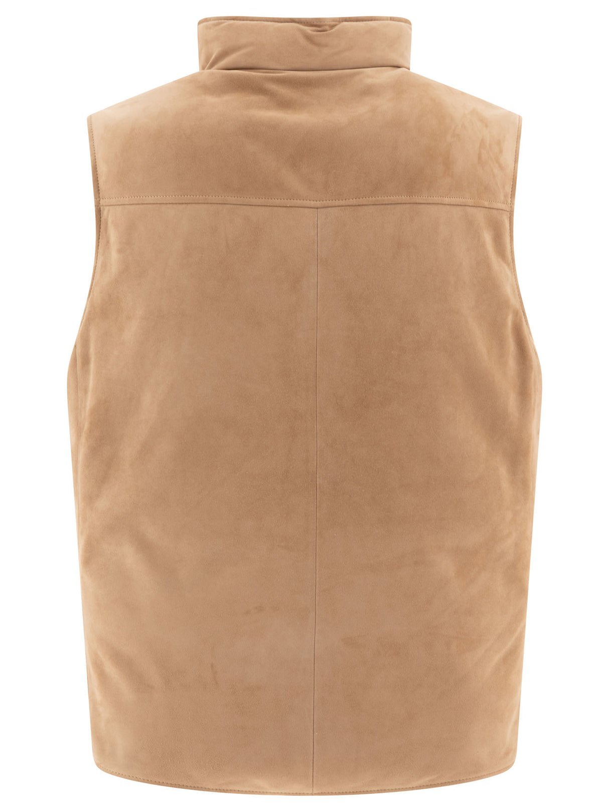 BRUNELLO CUCINELLI Suede Down Vest for Men - Regular Fit, Sleeve-less