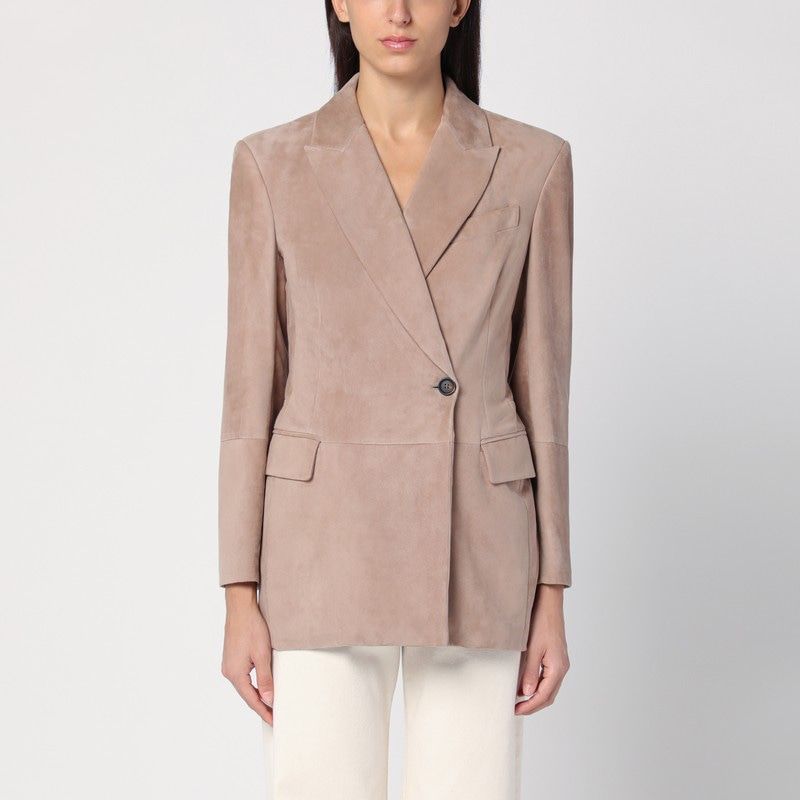 BRUNELLO CUCINELLI Chic Beige Suede Jacket for Women - FW24