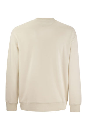 BRUNELLO CUCINELLI Men's Cotton Fleece Sweatshirt for Leisure and Travel - Oat Color