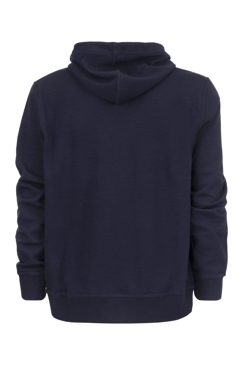 BRUNELLO CUCINELLI Men's Navy Zip-Up Cotton Hoodie