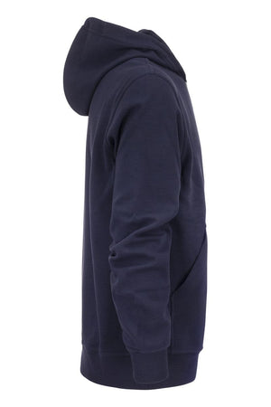 BRUNELLO CUCINELLI Men's Navy Zip-Up Cotton Hoodie