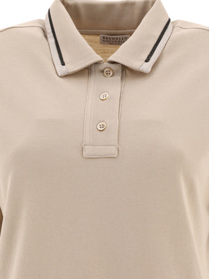 BRUNELLO CUCINELLI Beige Short Sleeve Polo Shirt for Women | 24SS Collection