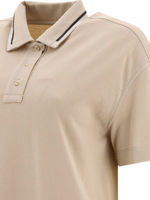 BRUNELLO CUCINELLI Beige Short Sleeve Polo Shirt for Women | 24SS Collection