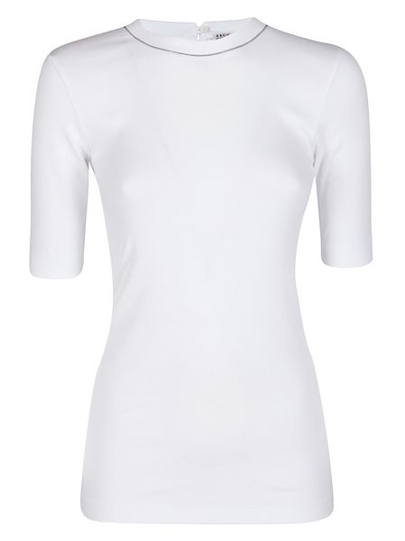 BRUNELLO CUCINELLI Embellished Stretch Cotton T-Shirt