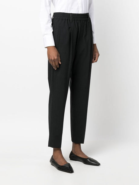 BRUNELLO CUCINELLI Stylish Black Cropped Trousers for Women - SS24 Collection