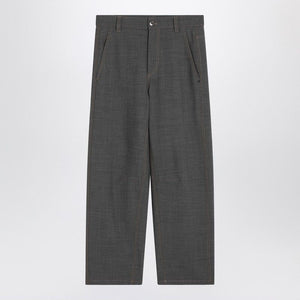 BRUNELLO CUCINELLI Medium Grey Wool-Blend Trousers for Women - FW24