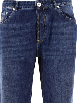 BRUNELLO CUCINELLI 24SS Men's Denim Straight Pants in Blue