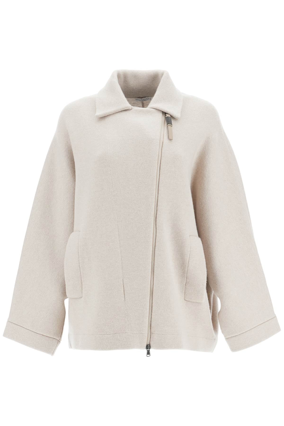 Áo khoác cardigan dáng zip cho nữ bằng cashmere