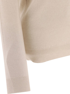 BRUNELLO CUCINELLI Elegant Cashmere Sweater with Monili Decoration for Women - White