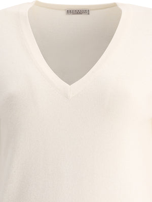 BRUNELLO CUCINELLI Luxurious White Cashmere Sweater for Women