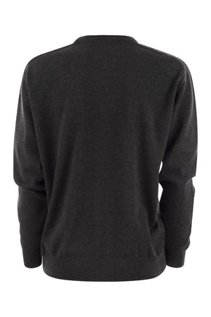 BRUNELLO CUCINELLI Elegant Cashmere Sweater with Jewel Neckline