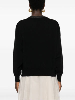 BRUNELLO CUCINELLI Cashmere V-Neck Sweater with Signature Detail