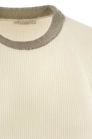 BRUNELLO CUCINELLI Elegant Cashmere Sweater with Sparkling Necklace Accent