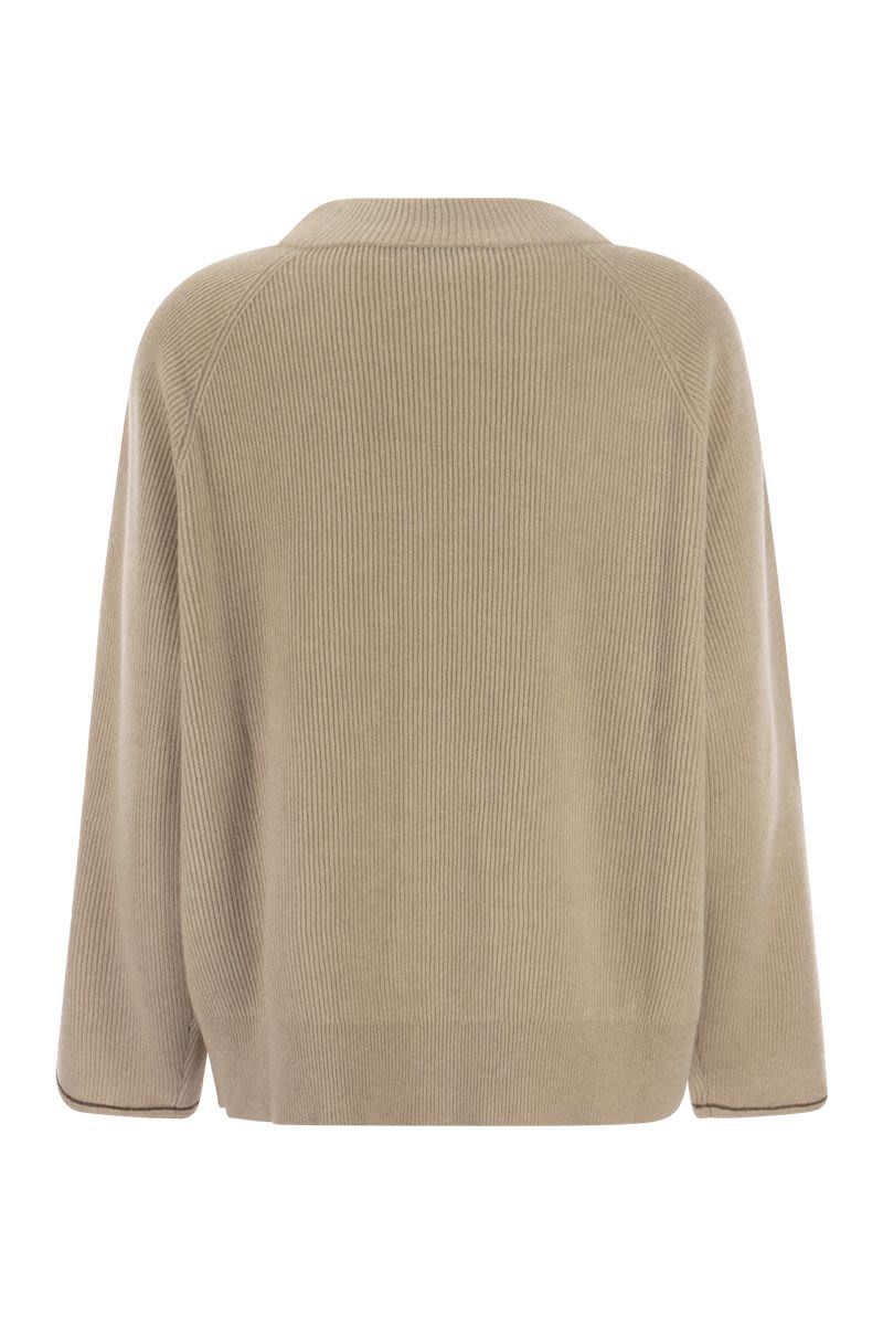 BRUNELLO CUCINELLI Luxurious Cashmere Sweater with Feminine Details for Women - FW23