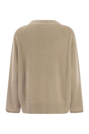 BRUNELLO CUCINELLI Luxurious Cashmere Sweater with Feminine Details for Women - FW23