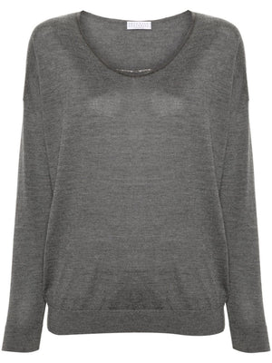 BRUNELLO CUCINELLI Elegant V-Neck Cashmere Blend Jumper