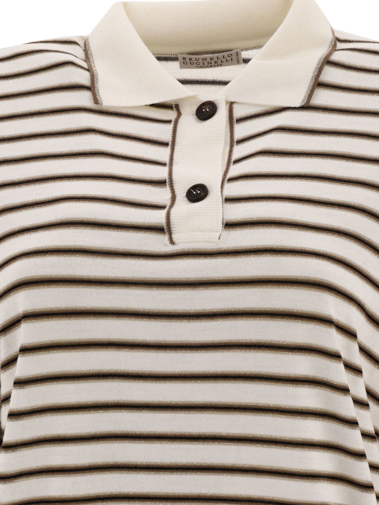BRUNELLO CUCINELLI Sparkling Stripe Polo Shirt for Women - SS24 Collection
