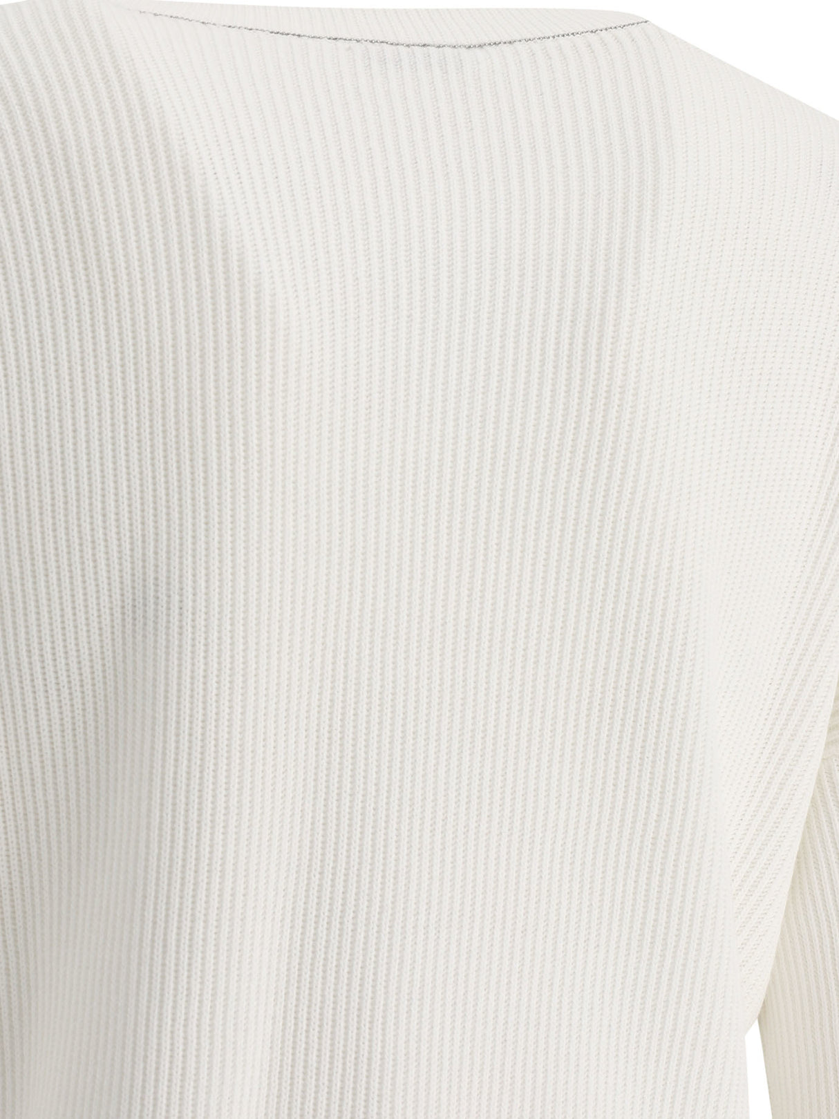 BRUNELLO CUCINELLI Classic White Cotton Sweater