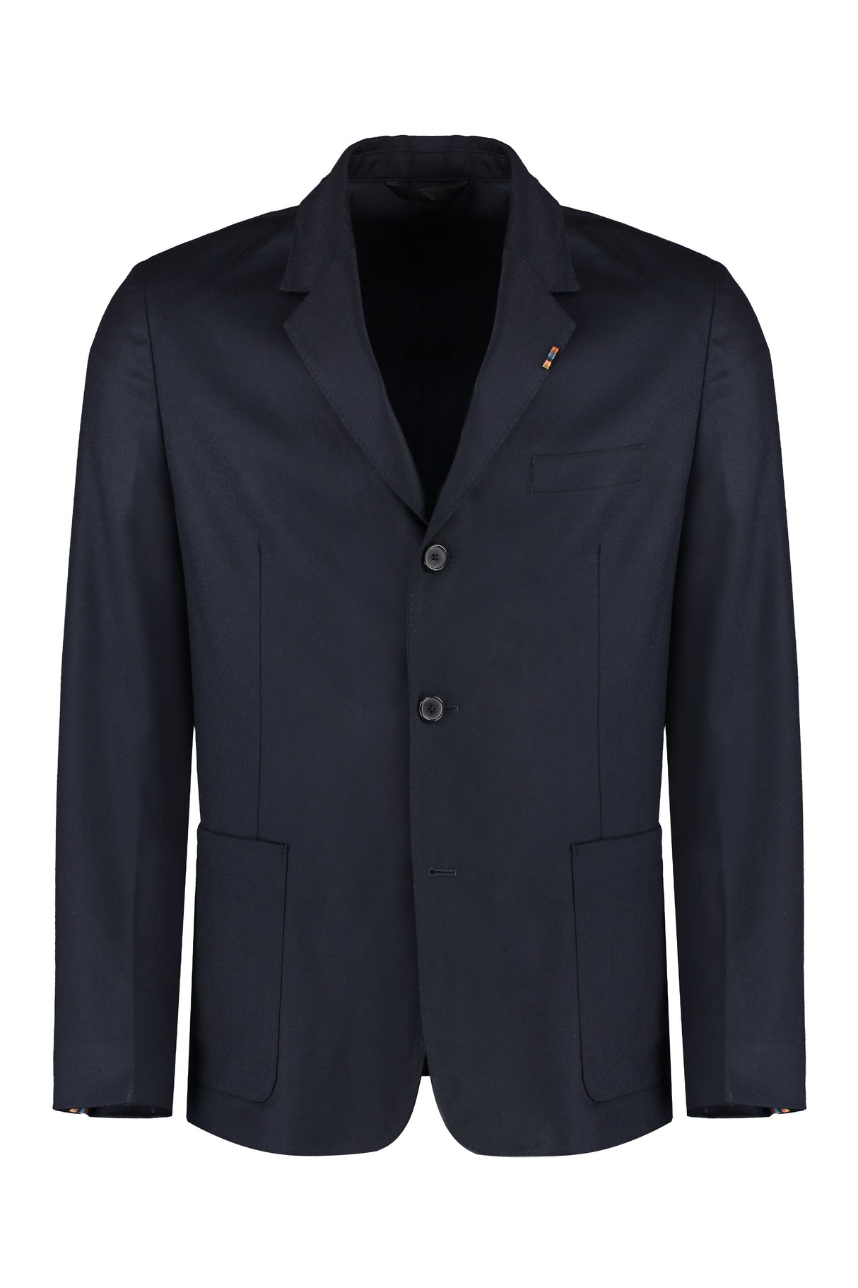 PAUL SMITH Blue Wool-Cashmere Blend Two-Button Blazer for Men