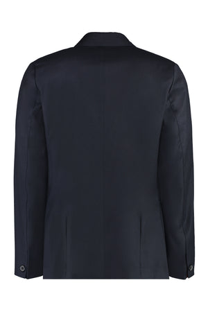 Áo blazer nút kéo phía trước len đa nCashmere màu xanh dành cho nam