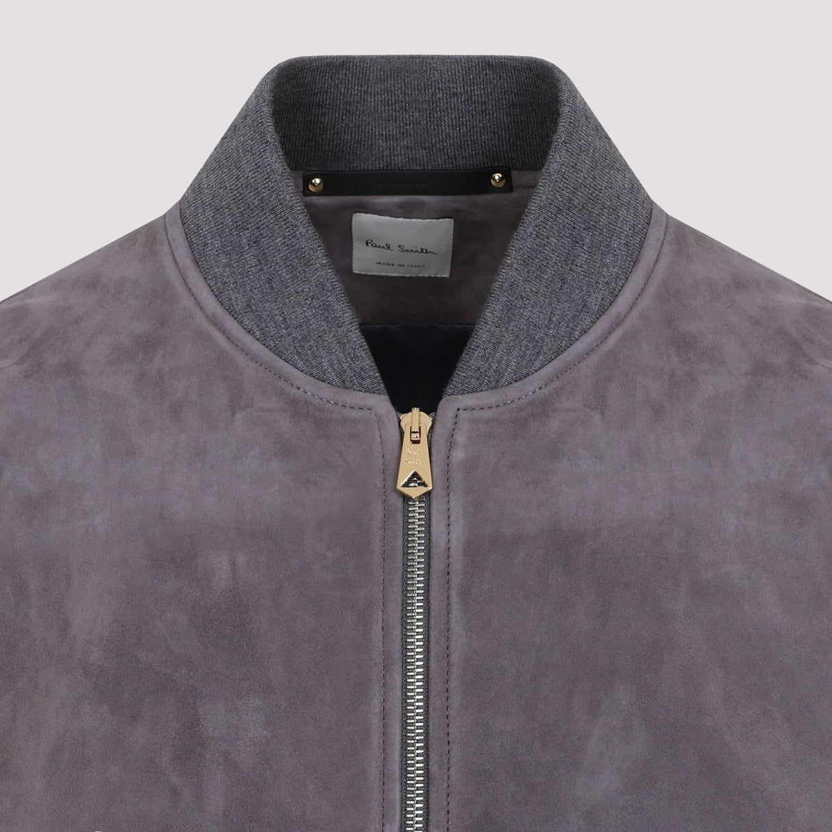 PAUL SMITH Modern Grey Suede Bomber Jacket for Men