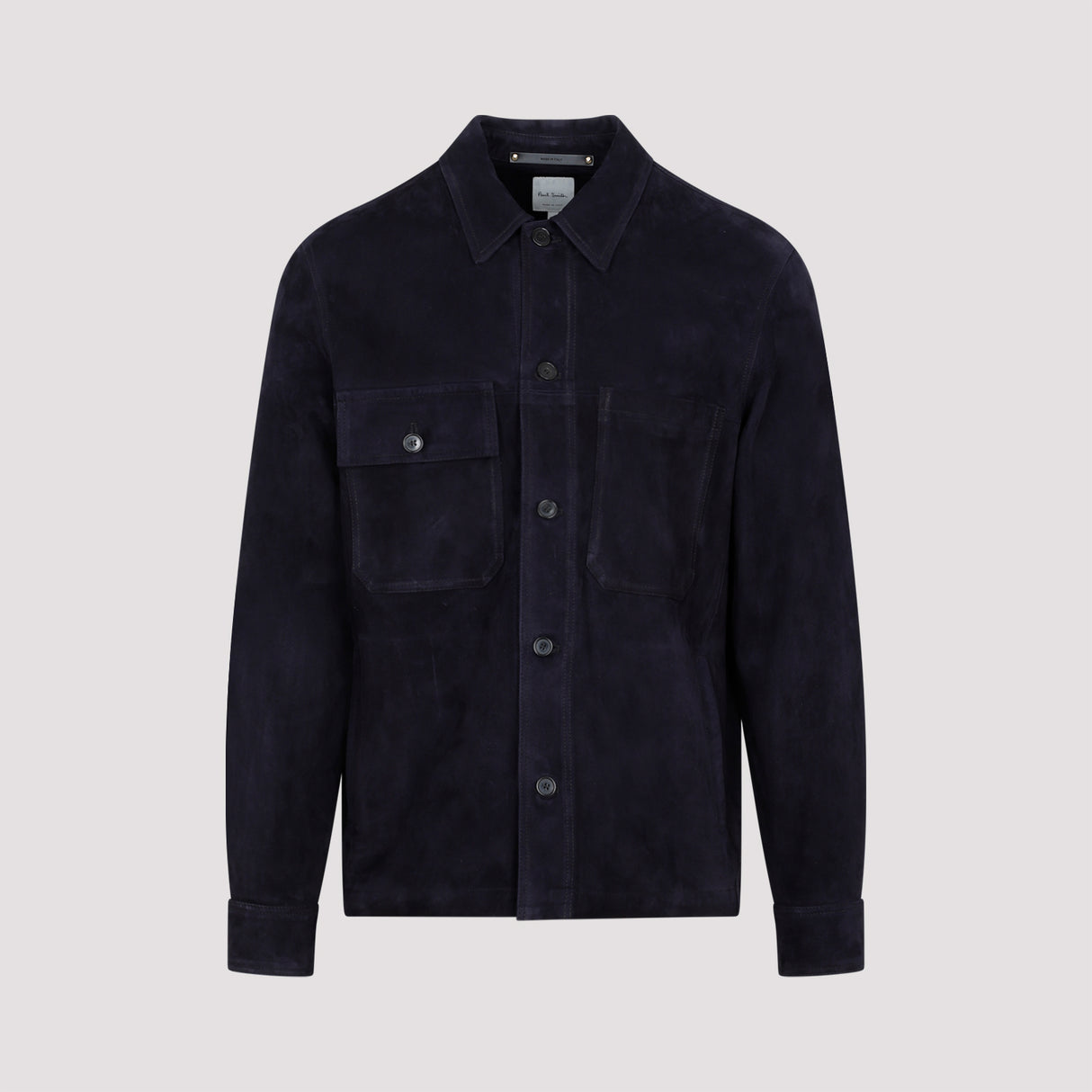 PAUL SMITH Men's Blue Suede Leather Shirt for FW23