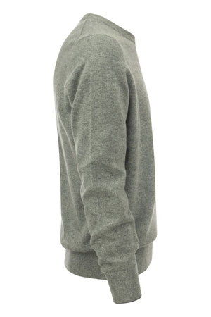 Áo len nam Hazeltnut cổ tròn 100% cashmere - Bộ sưu tập 2024