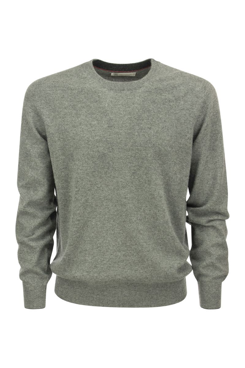 BRUNELLO CUCINELLI Luxury Gray Cashmere Crewneck Sweater for Men