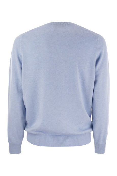BRUNELLO CUCINELLI Men's Hazeltnut Crew-Neck Sweater in Pure Cashmere - 2024 Collection
