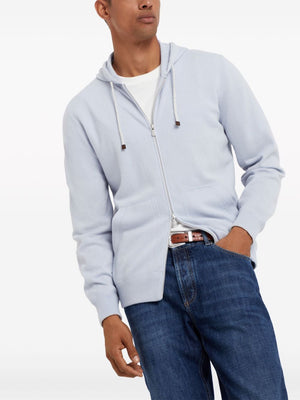 BRUNELLO CUCINELLI Cashmere Zipped Hooded Cardigan for Men - SS24