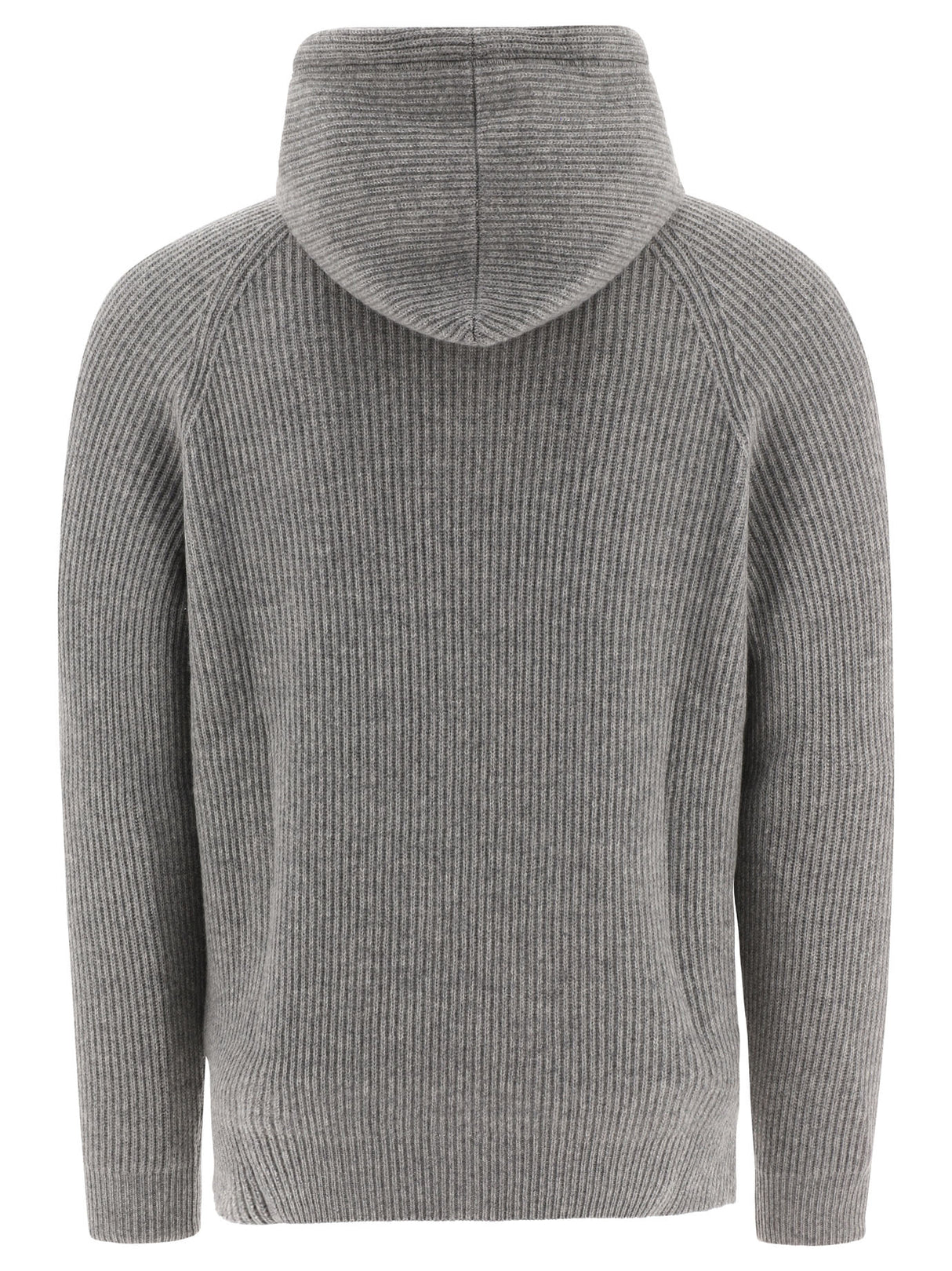 BRUNELLO CUCINELLI Men's Grey Zippered Sweater for 2024 Season