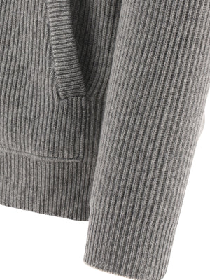 BRUNELLO CUCINELLI Men's Grey Zippered Sweater for 2024 Season