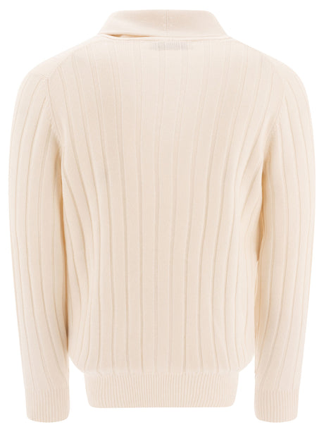 BRUNELLO CUCINELLI Cashmere Flat Rib Cardigan - Regular Fit, Long Sleeves