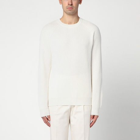 BRUNELLO CUCINELLI Ivory Cashmere Crew-Neck Jumper - Men's